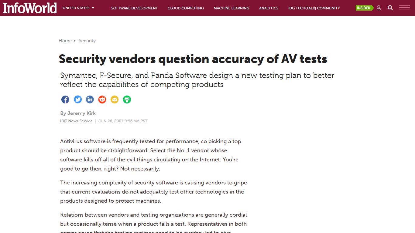 Security vendors question accuracy of AV tests | InfoWorld