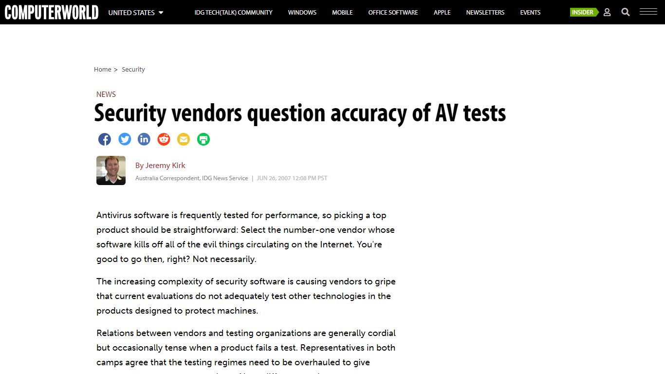 Security vendors question accuracy of AV tests | Computerworld